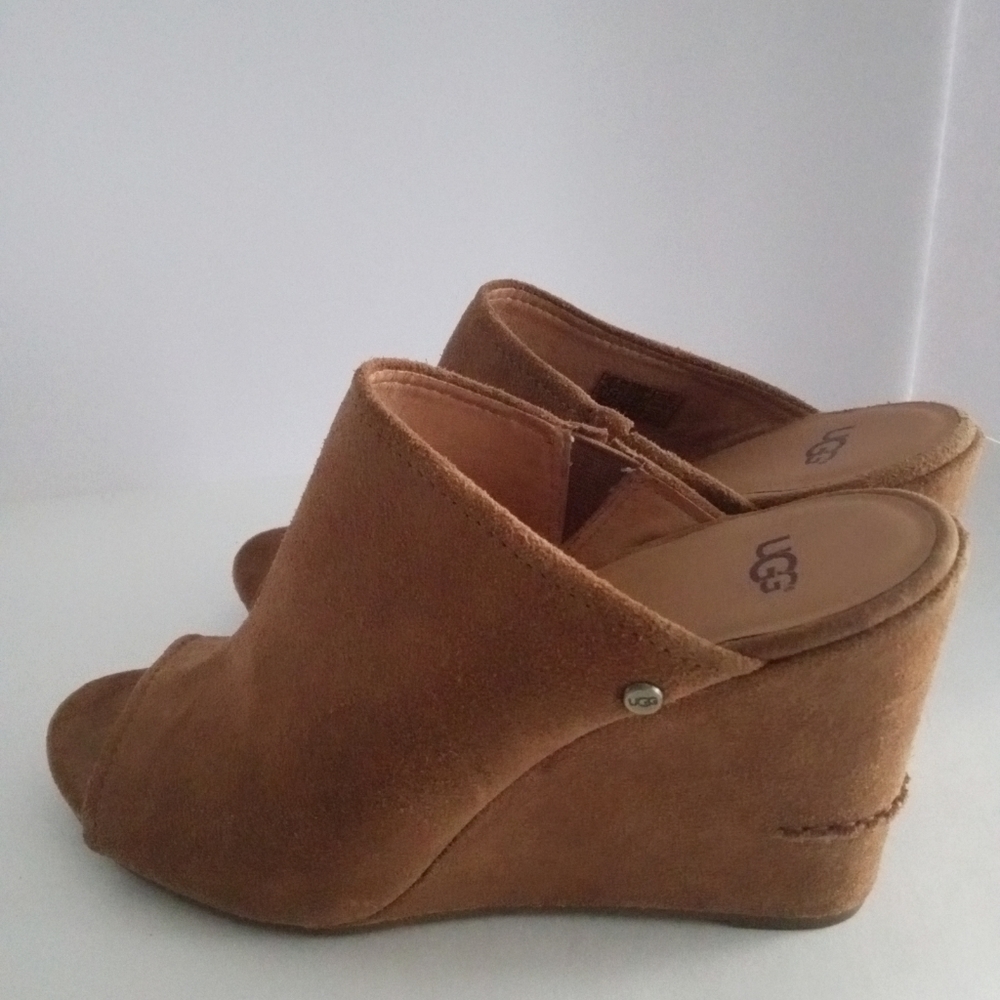 UGG Tan Suede Wedge Sandals